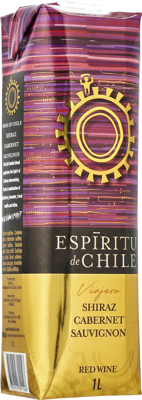 Espíritu de Chile Viajero Shiraz Cabernet kartonkitölkki
